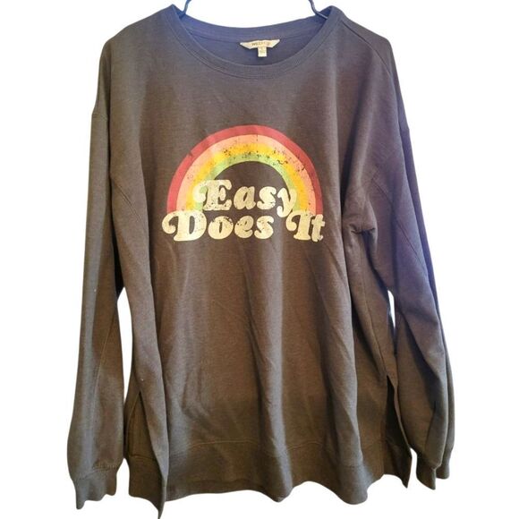 Wildfox Easy Does It Rainbow Graphic Womens Sweatshirt, L - Picture 2 of 5